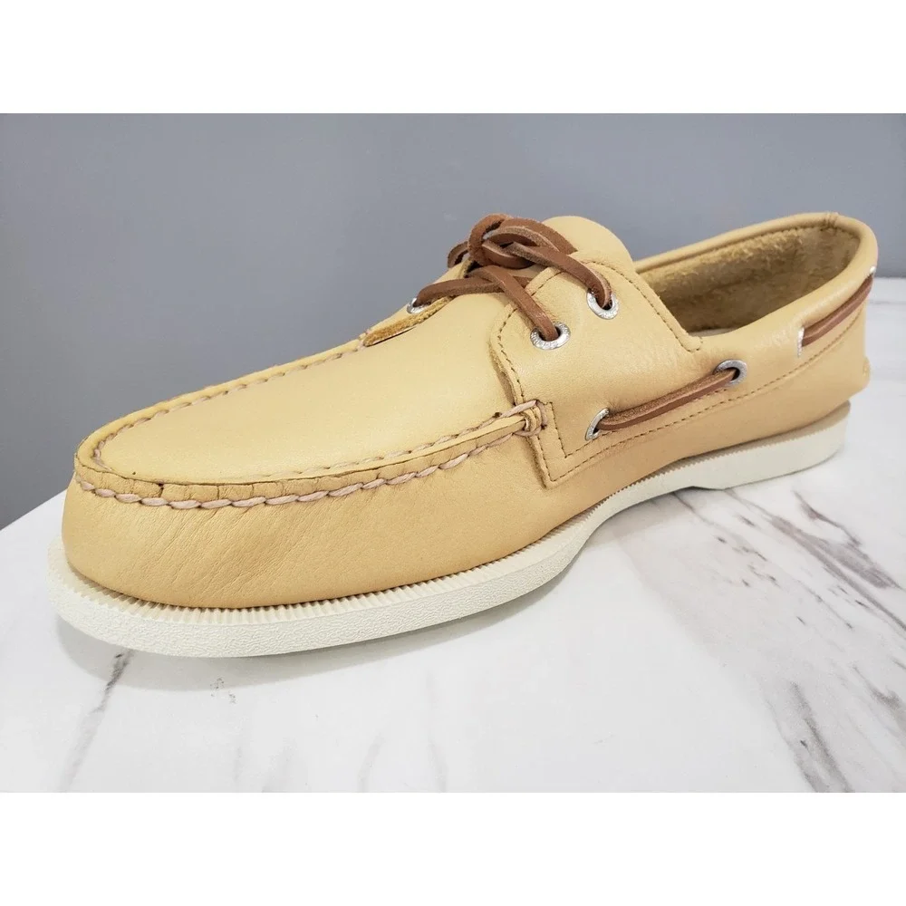 NEW NO BOX MENS SIZE 10 Sperry A/O 2-EYE BROWN YELLOW slip on boat shoes